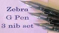Zebra Manga G nibs